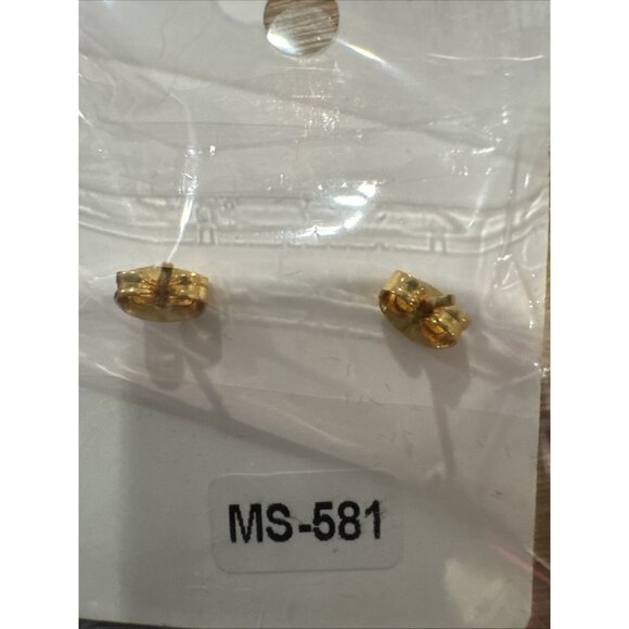 Mint 14KT White & Gold Plated Goldtone Brass Half Circles NEW W Gift Bag - Picture 6 of 6